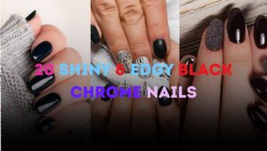 20 Shiny & Edgy Black Chrome Nails