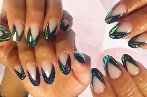 15 Glass French Manicures, The Futuristic Twist on a Timeless Classic